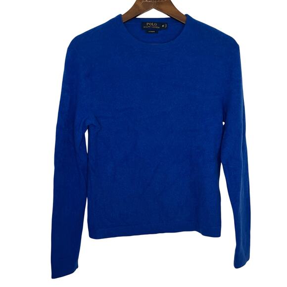 Vintage Polo Ralph Lauren 100% Cashmere Royal Blue Sweater Crewneck Women’s M